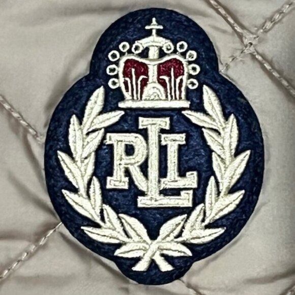 Lauren Ralph Lauren Women Crest-Patch Diamond Quilted Mock Neck Vest Beige L NWO - Picture 4 of 12